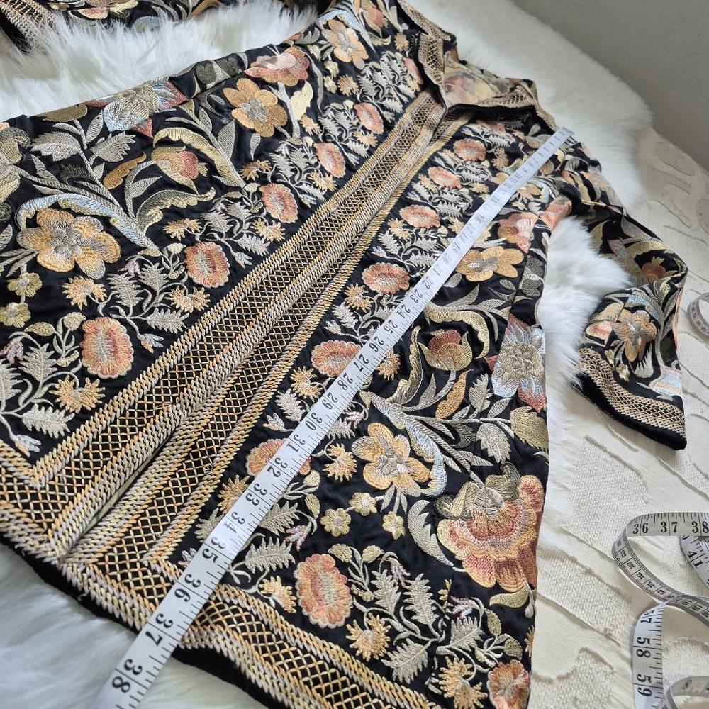 Johnny Was Biya 100% Silk Embroidered Jacket Size S - Picture 15 of 16